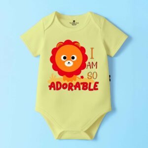 The Peppy Tend 100% Cotton Knit Half Sleeves I am So Adorable Printed Half Onesie