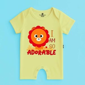 The Peppy Tend 100% Cotton Knit Half Sleeves I am So Adorable Printed Half Romper