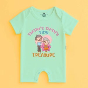 The Peppy Tend 100% Cotton Knit Half Sleeves Dadu Dadi's Tiny Treasure Printed Half Romper