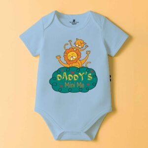 The Peppy Tend 100% Cotton Knit Half Sleeves Daddy's Mini Me Printed Half Onesie