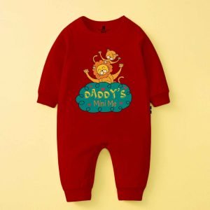 The Peppy Tend 100% Cotton Knit Full Sleeves Daddy's Mini Me Printed Full Romper