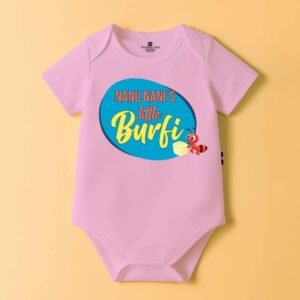 The Peppy Tend 100% Cotton Knit Half Sleeves Nanu Nani's Little Burfi Printed Half Onesie