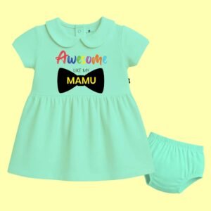 The Peppy Tend 100% Cotton Knit Half Sleeves Awesome Like My Mamu Printed Frock with Bloomers