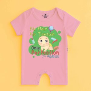 The Peppy Tend 100% Cotton Knit Half Sleeves No Hair No Tension Only Perfection Printed Half Romper