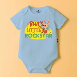 The Peppy Tend 100% Cotton Knit Half Sleeves Bua's Little Rockstar Printed Half Onesie