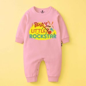 The Peppy Tend 100% Cotton Knit Full Sleeves Bua's Little Rockstar Printed Full Romper