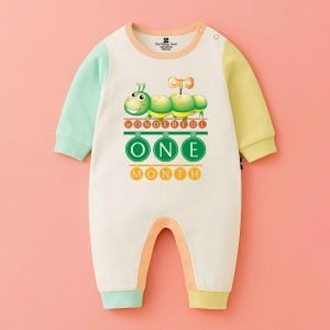 The Peppy Tend 100% Cotton Knit Full Sleeves Wonderful 1 Month Printed Full Romper