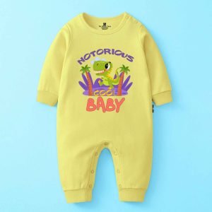The Peppy Tend 100% Cotton Knit Full Sleeves Notorious Cool Baby Printed Full Romper