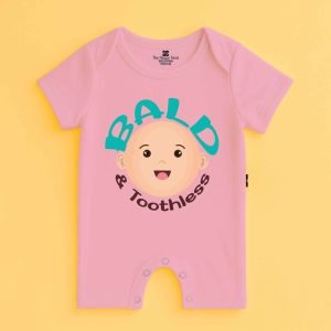 The Peppy Tend 100% Cotton Knit Half Sleeves Bald & Toothless Printed Half Romper