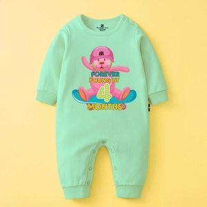 The Peppy Tend 100% Cotton Knit Full Sleeves Forever Young at 4 Months Printed Full Romper