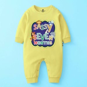 The Peppy Tend 100% Cotton Knit Full Sleeves Sassy 7 Months Printed Full Romper
