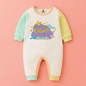 The Peppy Tend 100% Cotton Knit Full Sleeves It's Great To Be 8 Months Printed Full Romper