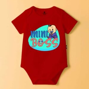 The Peppy Tend 100% Cotton Knit Half Sleeves Mini Boss Printed Half Onesie