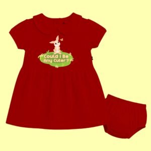 The Peppy Tend 100% Cotton Knit Half Sleeves Could I be Any Cuter ? Printed Frock with Bloomers