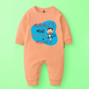 The Peppy Tend 100% Cotton Knit Full Sleeves Mamu's Mini Partner in Mischeif Printed Full Romper
