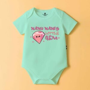 The Peppy Tend 100% Cotton Knit Half Sleeves Nanu Nani's Little Gem Printed Half Onesie