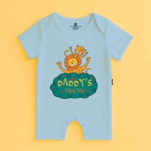The Peppy Tend 100% Cotton Knit Half Sleeves Daddy's Mini Me Printed Half Romper