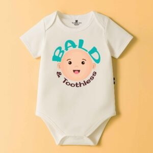 The Peppy Tend 100% Cotton Knit Half Sleeves Bald & Toothless Printed Half Onesie