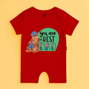 The Peppy Tend 100% Cotton Knit Half Sleeves You Are Best Dad Printed Half Romper