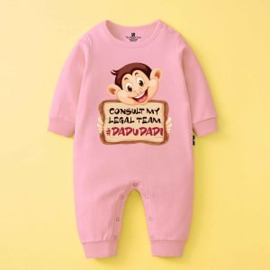 The Peppy Tend 100% Cotton Knit Full Sleeves Consult My Legal Team #DaduDadi Printed Full Romper