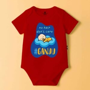 The Peppy Tend 100% Cotton Knit Half Sleeves No Hair Don't Care #Ganju Printed Half Onesie