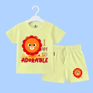 The Peppy Tend 100% Cotton Knit Half Sleeves I am So Adorable Printed T-Shirt Shorts Set