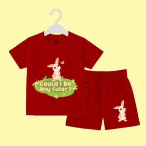 The Peppy Tend 100% Cotton Knit Half Sleeves Could I be Any Cuter ? Printed T-Shirt Shorts Set