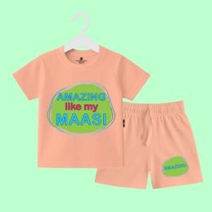 The Peppy Tend 100% Cotton Knit Half Sleeves Amazing Like My Maasi Printed T-Shirt Shorts Set