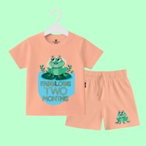 The Peppy Tend 100% Cotton Knit Half Sleeves Fabulous 2 Months Printed T-Shirt Shorts Set