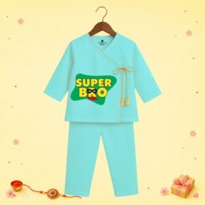 The Peppy Tend 100% Cotton Woven Full Sleeves Super Bro Printed Kurta Pyjama Set