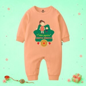 The Peppy Tend 100% Cotton Knit Full Sleeves Sabse Pyaara Chota Bhaiya Printed Full Romper