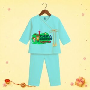 The Peppy Tend 100% Cotton Woven Full Sleeves Our 1st Rakshabandhan Together Printed Kurta Pyjama Set