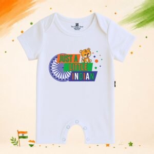 The Peppy Tend 100% Cotton Knit Half Sleeves Just a Little Indian Tiger Printed Half Romper