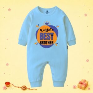 The Peppy Tend 100% Cotton Knit Full Sleeves World's Best Brother Printed Full Romper
