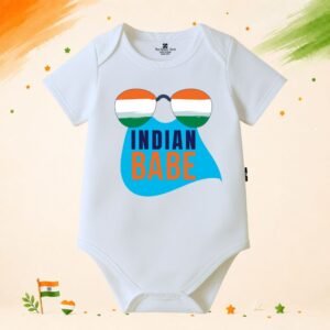 The Peppy Tend 100% Cotton Knit Half Sleeves Indian Babe Printed Half Onesie