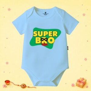 The Peppy Tend 100% Cotton Knit Half Sleeves Super Bro Printed Half Onesie