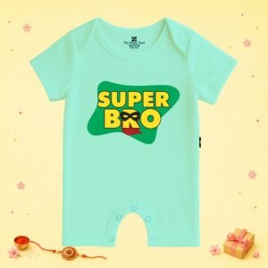 The Peppy Tend 100% Cotton Knit Half Sleeves Super Bro Printed Half Romper