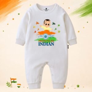 The Peppy Tend 100% Cotton Knit Full Sleeves Jai Hind Proud To Be An Indian Printed Full Romper