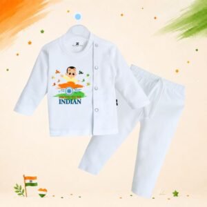 The Peppy Tend 100% Cotton Knit Full Sleeves Jai Hind Proud To Be An Indian Printed Kurta Pyjama Set