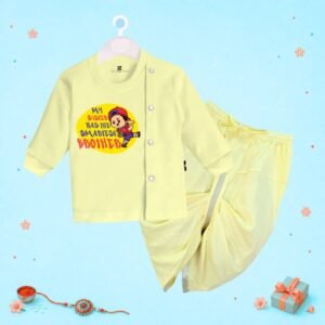 The Peppy Tend 100% Cotton Knit Full Sleeves My Sister Has The Smartest Brother Printed Dhoti Kurta Set