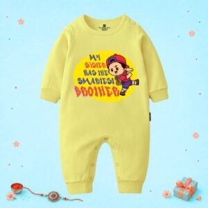 The Peppy Tend 100% Cotton Knit Full Sleeves My Sister Has The Smartest Brother Printed Full Romper
