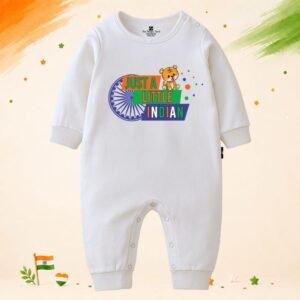 The Peppy Tend 100% Cotton Knit Full Sleeves Just a Little Indian Tiger Printed Full Romper