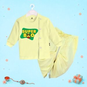 The Peppy Tend 100% Cotton Knit Full Sleeves Super Bro Printed Dhoti Kurta Set