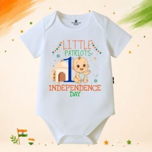 The Peppy Tend 100% Cotton Knit Half Sleeves Little Patriot's 1st Independence Day Printed Half Onesie