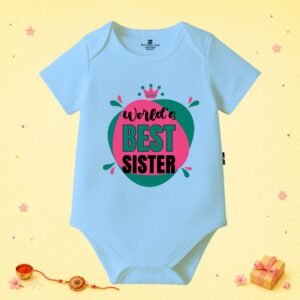 The Peppy Tend 100% Cotton Knit Half Sleeves World's Best Brother Printed Half Onesie