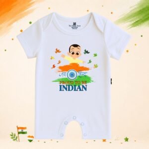 The Peppy Tend 100% Cotton Knit Half Sleeves Jai Hind Proud To Be An Indian Printed Half Romper