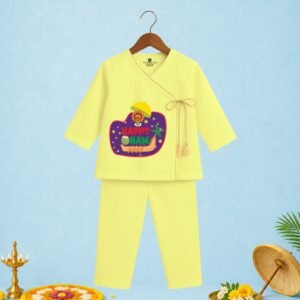 The Peppy Tend 100% Cotton Woven Full Sleeves Happy Onam 2 Printed Kurta Pyjama Set