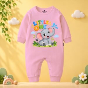 The Peppy Tend 100% Cotton Knit Full Sleeves Animal Theme Little One Printed Full Romper