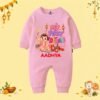 The Peppy Tend 100% Cotton Knit Full Sleeves My First Diwali Girl Printed Full Romper - Thumbnail Image 1
