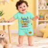 The Peppy Tend 100% Cotton Knit Half Sleeves Happy Diwali Printed T-Shirt Shorts Set - Thumbnail Image 2